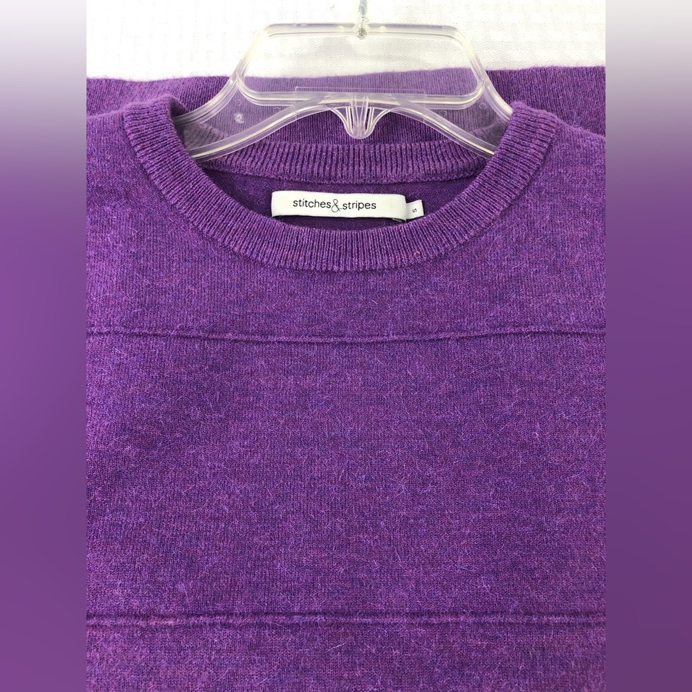 Purple Crew Neck Pullover Sweater